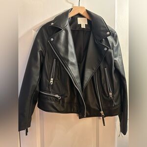 H&M faux leather moto jacket - sz M